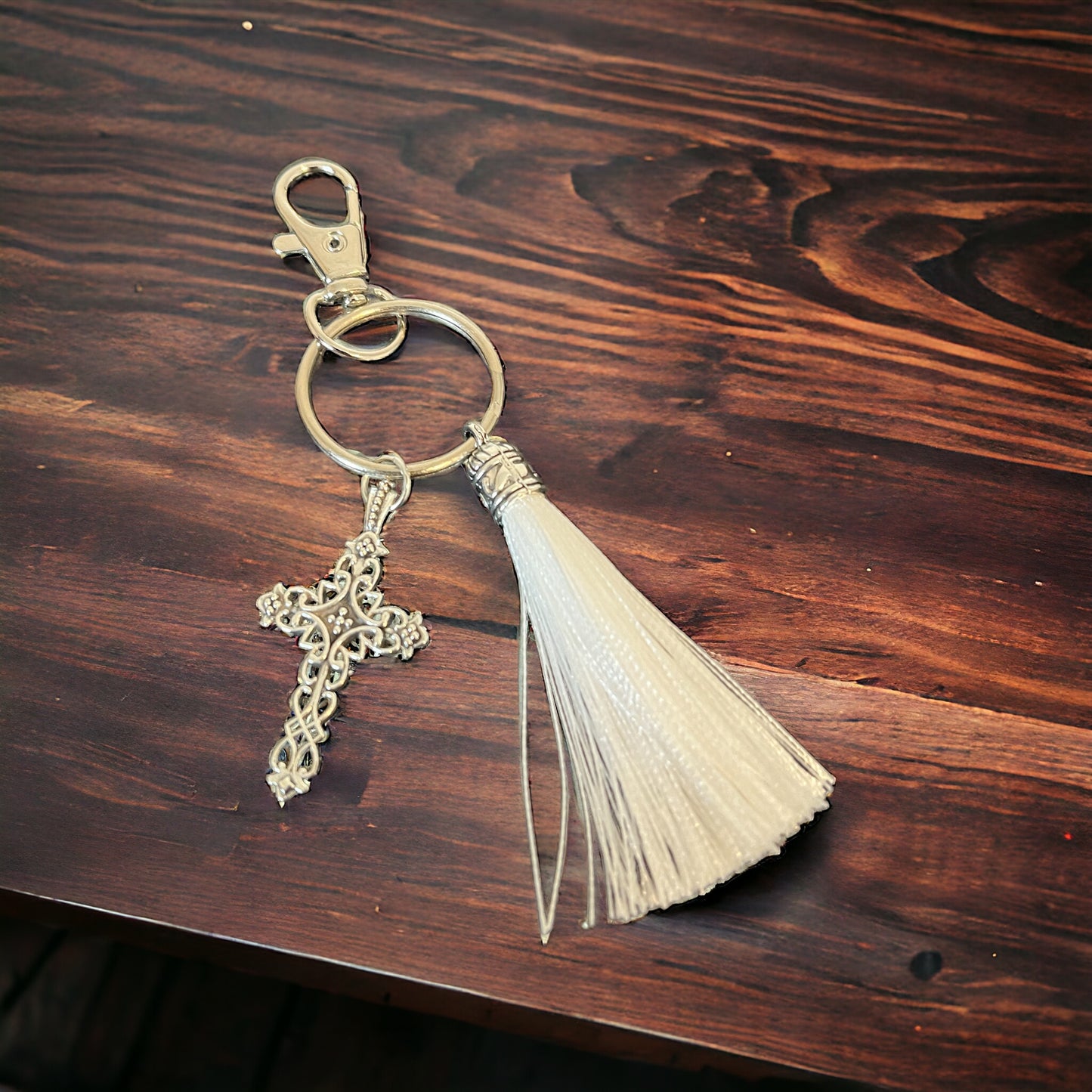 Tassel with charm keychain