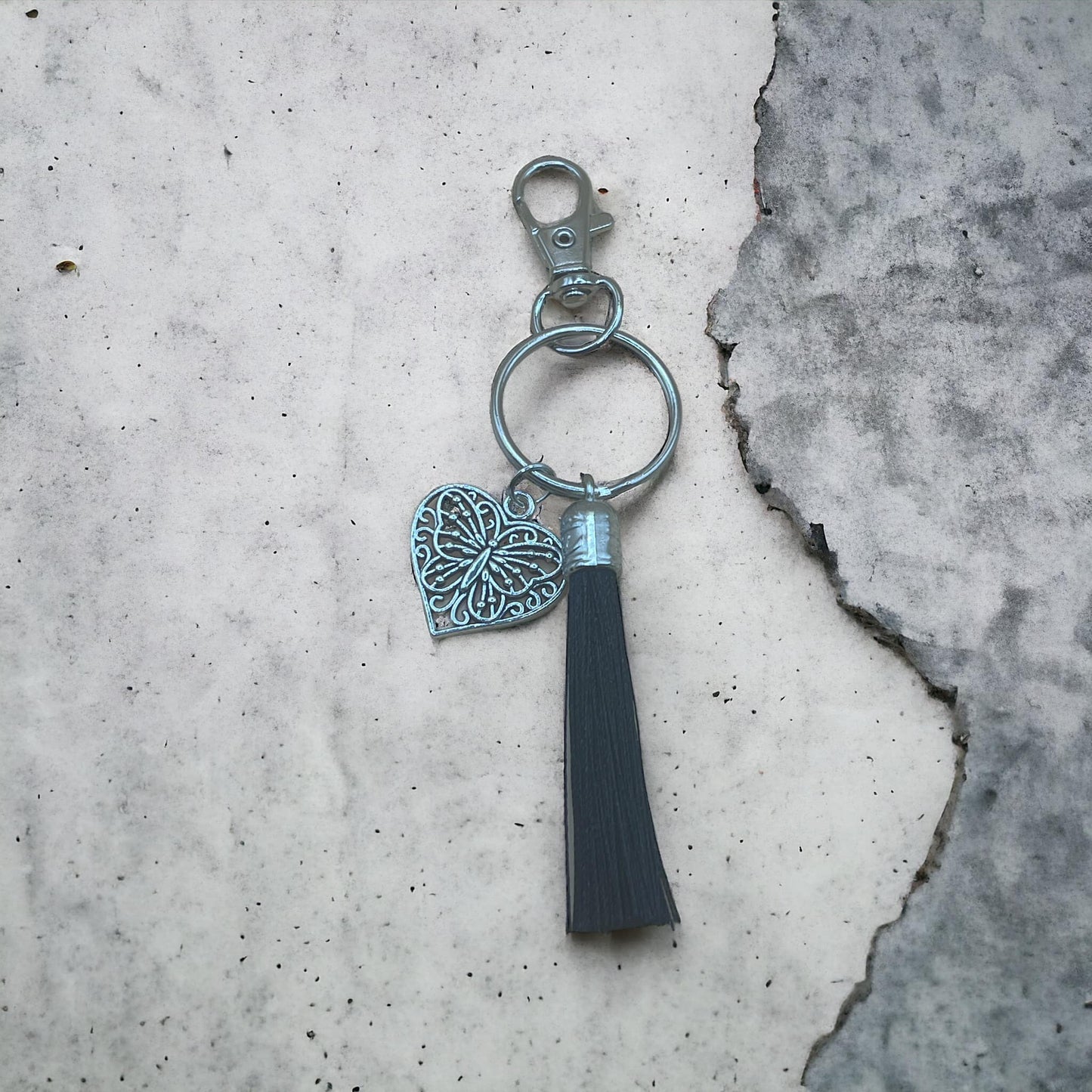 Tassel with charm keychain