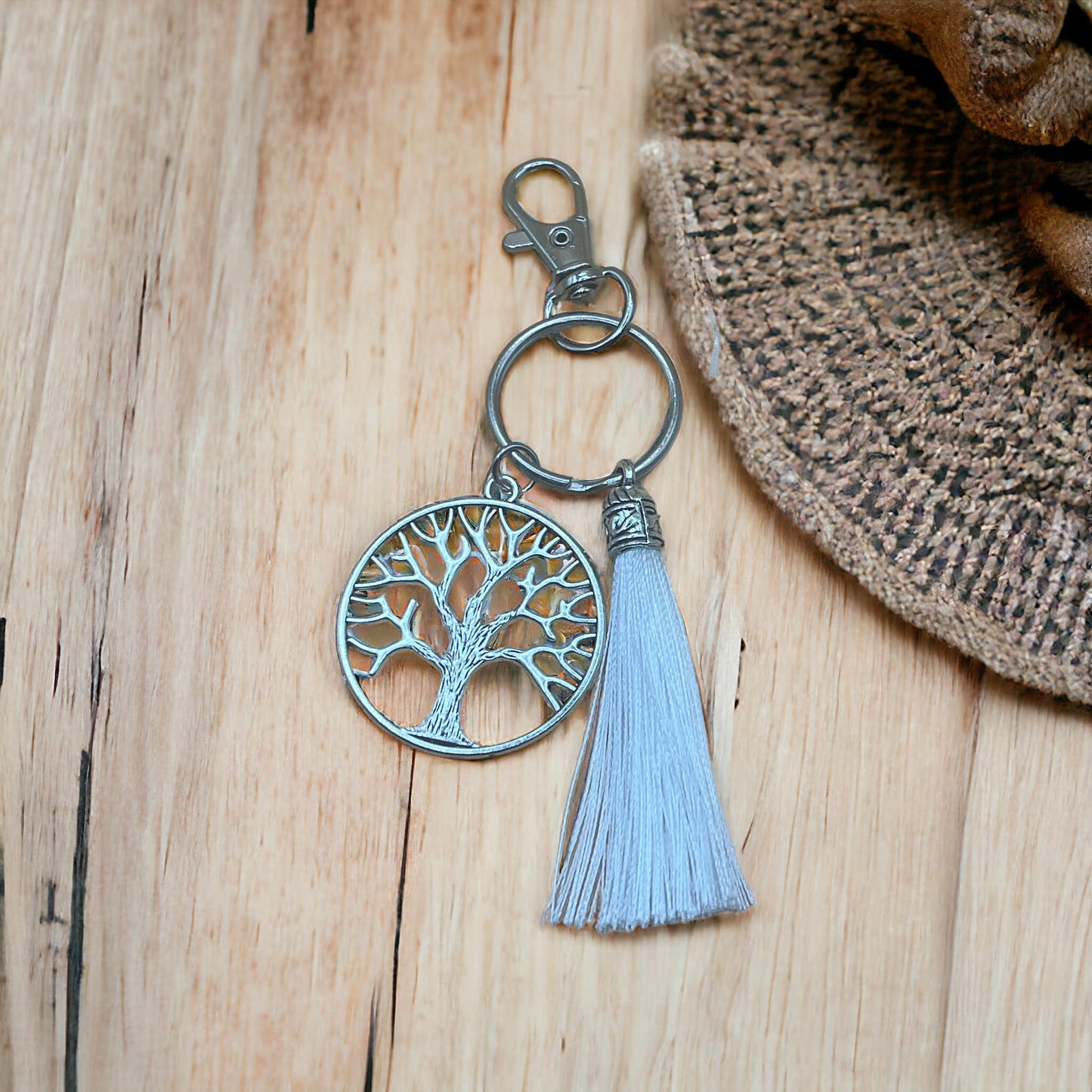 Tassel with charm keychain